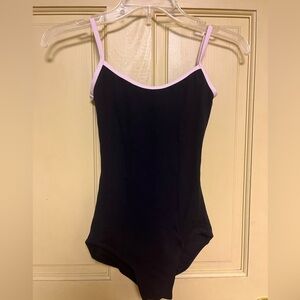Black Leotard with pink trim